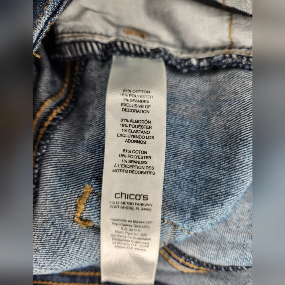 Chicos Women's Denim Jean Size 1 -‎ 8/10